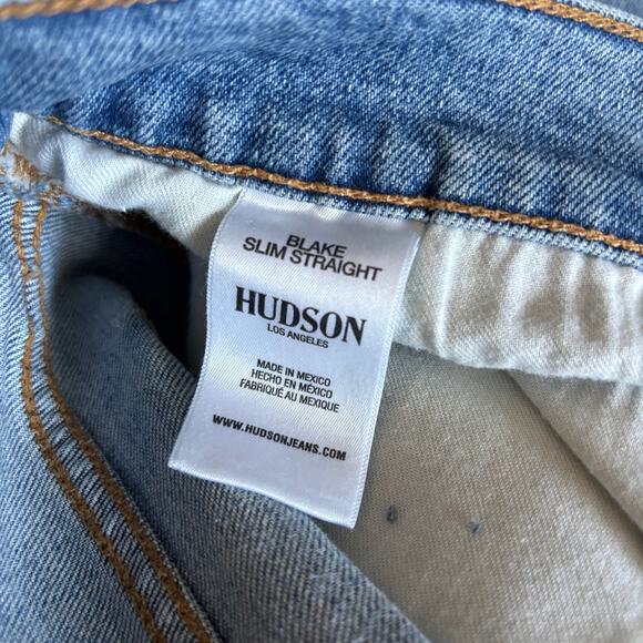 NWT Hudson Blake Slim Straight Jeans Men's Light Wash 40x34 - Picture 6 of 7